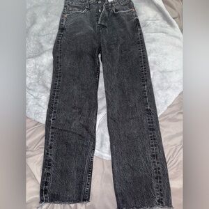 Zara Women's Black/Charcoal Straight Leg Jeans size 4